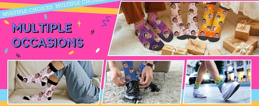 Bemaystar Custom Socks with Photo,Personalized Socks Gifts,Funny Sock Gag Gifts