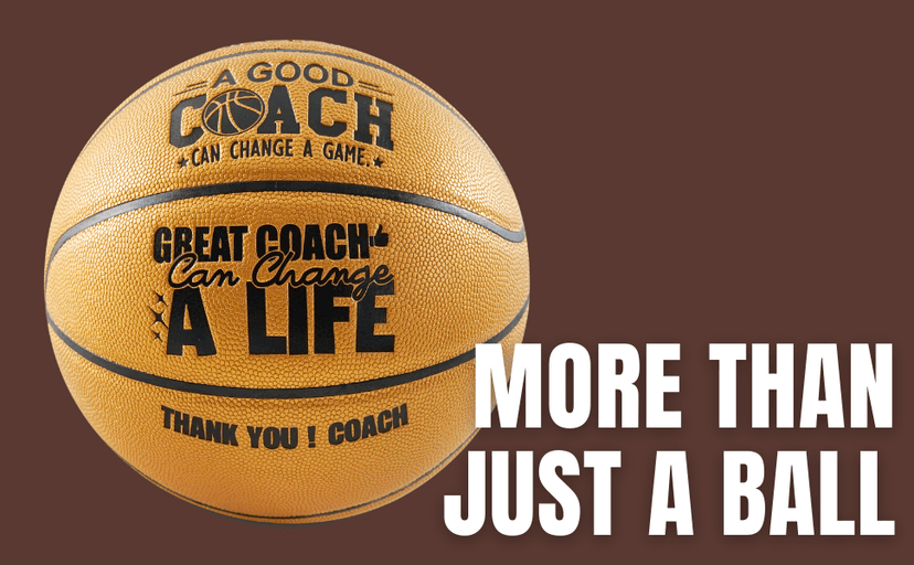 Basketball Coach Gifts for Men, Engraved Basketball with Warm Message for Coach Appreciation, Gold