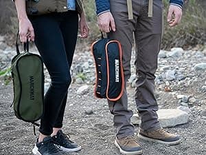 MARCHWAY Lightweight Folding Camping Chair, Portable Foldable Compact for Outdoor Camp, Travel, Beach, Picnic, Festival, Hiking, Backpacking, Supports 330Lbs (Orange)