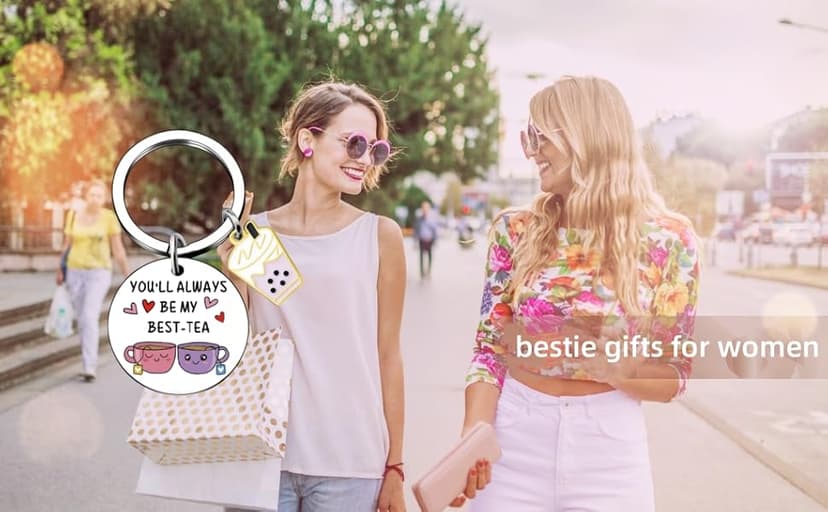 OEHEDOU Bestie Gifts for Women Best Friends - Cute & Funny Keychain Gifts