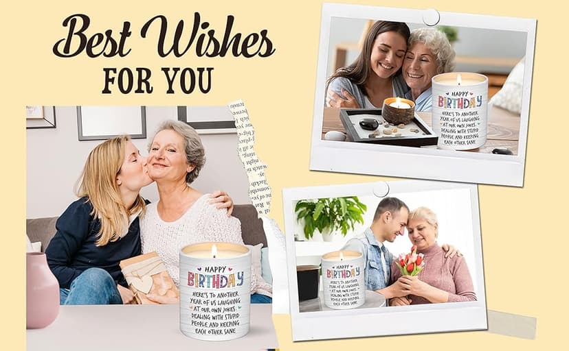 Unique Birthday Gifts for Women Friendship - Gifts for Best Friend Woman, Happy Birthday Candles for Bestie - BFF Gift for Women, Happy Birthday Gift for Friend Scented Candles