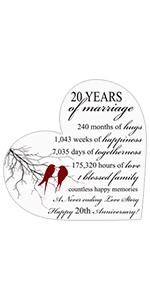 Qunclay 50th Years of Marriage Gift Wedding Anniversary Souvenir Heart Marriage Keepsake Decoration Present for Couple Parent Women Mom Husband Wife He She Friend Grandparents