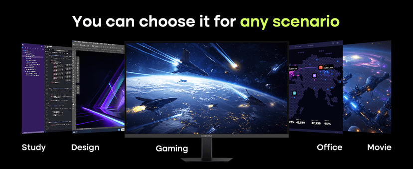 Amzfast 27 Inch 200Hz WQHD (2560 x 1440) Fast IPS Gaming Monitor, Built-in Speakers, 1ms G-SYNC Compatible, HDR400, 132% sRGB, 96% DCI-P3, VESA 100x100, HDMI 2.0 x 2 & DP 1.4 x 2, AMZG27F5Q