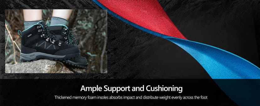 R CORD Hiking Boots Women Waterproof Ankle Support Womens Hiking Boots Backpacking Boots Breathable Non-slip Durable Boots for Outdoors