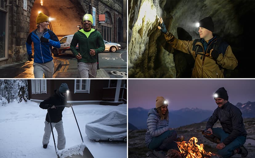 YunTuo LED Beanie with The Light, Unisex USB Rechargeable Headlamp Winter Knitted Cap Gifts for Men Dad Husband Him