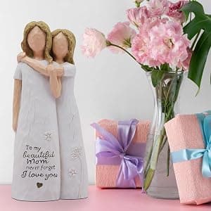 Birthday Gifts for Mom,Mother of The Bride Gift,Christmas Mothers Day,Mother Daughter Statue Mom Birthday Gifts from Daughter,Gifts for Mom Hand-Painted Figurines B0D9QCPWTW