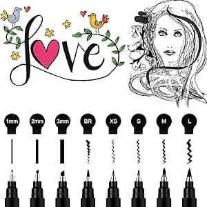 GETHPEN Calligraphy Pen,Calligraphy Pens for Writing, Brush Pens Calligraphy Set for Beginners, Calligraphy markers, Black Archival Ink Pens,Hand Lettering Pen for Art Drawing, Sketching,Scrapbooking