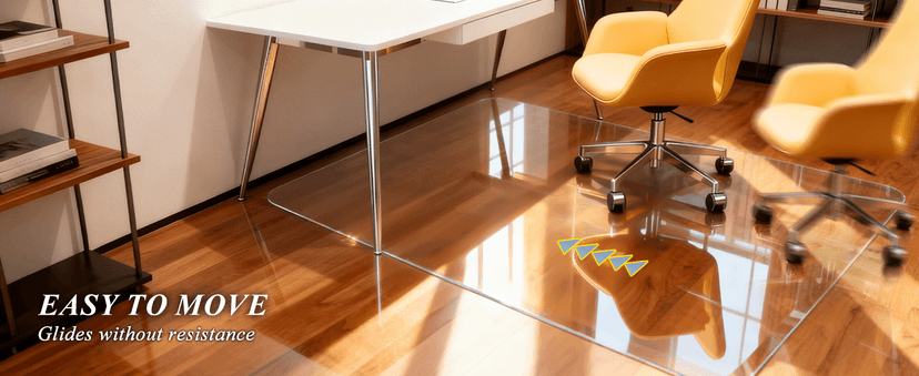 Vicwe Glass Chair Mat for Carpet,32"x48" Tempered Glass Office Chair Mat,1/5" Thick Glass Chair Mat with Rounded and Polished Edges,Smooth Glide for Carpet & Hardwood Floor Protection