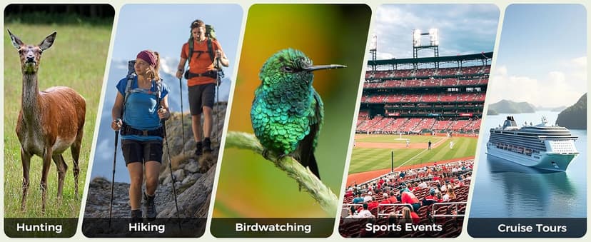 10x42 UHD Binoculars for Adults High Powered Waterproof Large View with Clear Vision & Compact Binocular Essentials for Hunting Camping Cruise Travel Bird Watching Sports