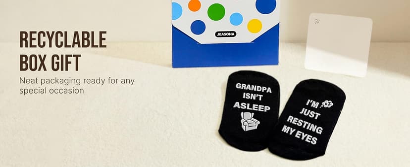 Jeasona Grandpa Gifts Funny Gifts for Grandpa Birthday Novelty Non-slip Socks