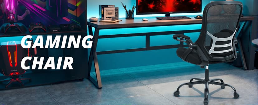 HYLONE Big and Tall 400lbs Heavy Duty Office Chair, 5" Thickened Seat Ergonomic Desk Chair with Adjustable Armrests, Home Office Computer Chairs for Long Hours Mesh Executive Chair(Black)