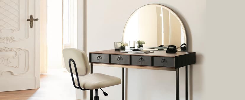Sweetcrispy Small Office Desk Chair - Armless PU Leather with Comfy Lumbar Support, Height Adjustable Rolling Swivel Task for No Arms, for Adult, Student, Bedroom, Home, Vanity, Beige White