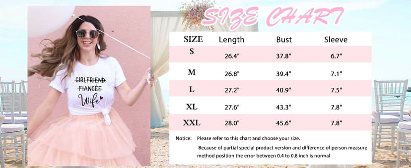 Girlfriend Fiancee Wife Shirt Women Bride Honeymoon Vacation Tees Valentine Gift