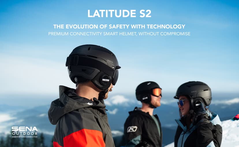 Sena Latitude S2 Snow Sports Smart Helmet with Bluetooth Connectivity and Mesh Intercom Communication