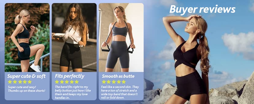 CAMPSNAIL Workout Biker Shorts Women - 3"/5"/8" High Waisted Tummy Control Spandex Booty Volleyball Shorts for Yoga Dance