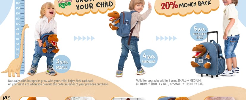 2-in-1 Dinosaur backpack, Dinosaur Toys for Kids 3-5, 2-4 in Gift-Ready Box, 2 Year Old Boy Birthday Gift & Christmas Naturally KIDS Toddler Backpack w. Plush Dinosaur Toy, Kids Gift 2 3 4 5 B07WG9G1H3