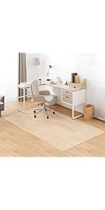 Kuyal Clear Chair mat for Hard Floors 36 x 48 inches Transparent Floor Mats Wood/Tile Protection Mat for Office & Home (36" X 48" Rectangle)