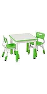 ECR4Kids Classroom Adjustable Chair, Flexible Seating, Grassy Green, 2-Pack