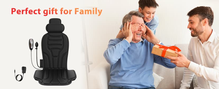 Back Massager with Heat,Vibration Massage Chair Pad with 5 Massage Modes & Adjustable Heat Levels, Memory Foam Back Massager Cushion for Office Chair, or Home Use,Midnight