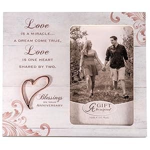 Then & Now 50th Anniversary Photo Frame, Wedding, Engagement, & Vow Renewal Couples Gift, Wooden Picture Frames with Sentimental Quote, 12-Inch x 9.5-Inch, Rustic Woodgrain, by Abbey & CA Gift