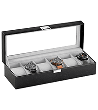 ProCase ProCase Watch Box Organizer, 12 Slot Watch Display Case With Glass Lid, Watch Storage Holder Mens Watch Case, Anniversary Birthday Valentine Gifts for Men Women -12 Slot, Brown