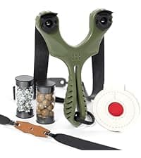 SimpleShot Scout XT Slingshot with Target, Clay Ammo and Bands for Professional Hunting and Powerful Target Shooting Sling Shot