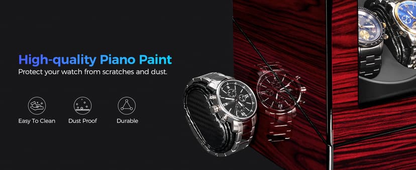 ANWBROAD ANWBROAD Watch Winders For Automatic Watches, Automatic Watch Winder Box With Led Light, Watch Turner For Automatic, 4 Watch Rotator And Super Quiet Motor And 4 Rotation Mode, UJWW011Y