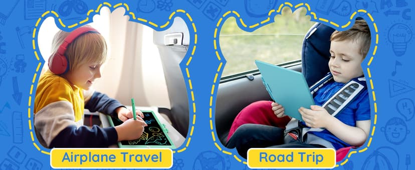 TEKFUN LCD Writing Tablet Doodle Board, 10inch Colorful Drawing Tablet Writing Pad, Kids Travel Essentials, Toddler Toys for 3 4 5 6 7 8 Year Old Girls Boys (Blue)