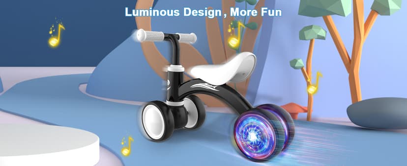 Colorful Lighting Baby Balance Bike Toys for 1 Year Old Boy Gifts, 10-36 Month Toddler Balance Bike, No Pedal 4 Silence Wheels&Soft Seat First Riding on Toys, One Year Old Boy Birthday Gifts.