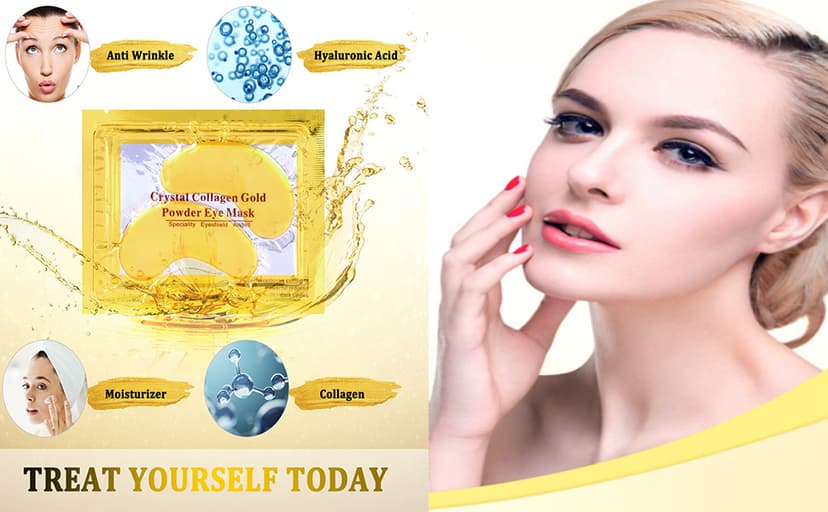 POSTA 24K Gold Eye Mask, 20 Pairs Eye Treatment Mask With Collagen, Under Eye Mask Treatment for Puffy Eyes, Dark Circles Corrector, Used for Eye Bags, Anti Aging Patches Luxury Gift for Women and Men