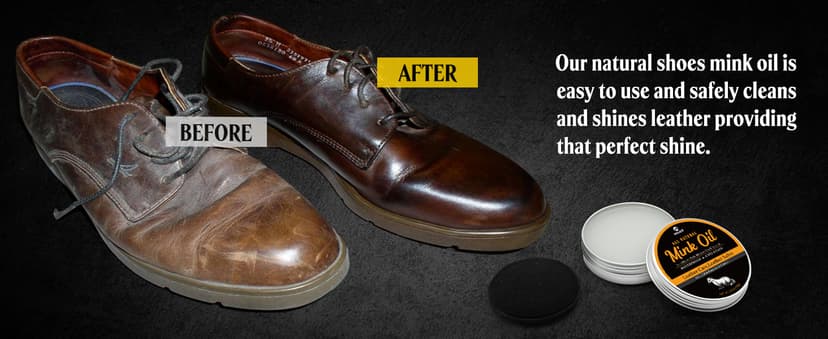 MEKER Mink Oil for Leather Boots, Leather Conditioner and Cleaner 3.52 oz-All-Natural Waterproof Soften and Restore Shoes
