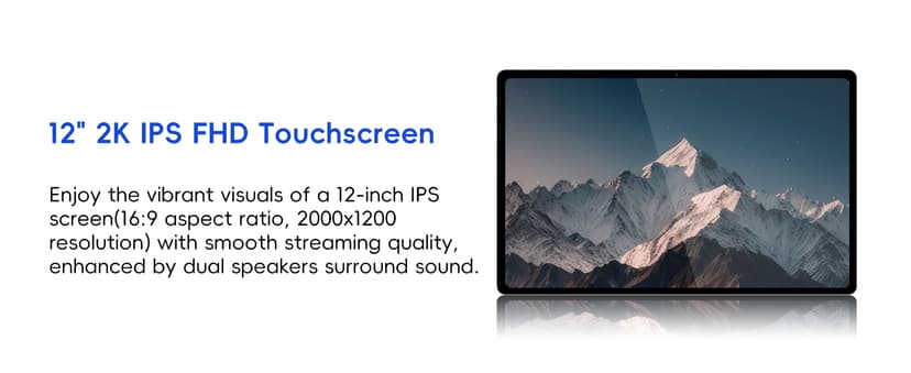 2-in-1 Laptop/Tablet (2025), Windows 11 PC with Magnetic Keyboard, 12” 2K FHD IPS Touchscreen Display, 4-core N95, 12GB DDR5 RAM 512GB SSD, 2 Stereo Speakers Computer for Home Business Students