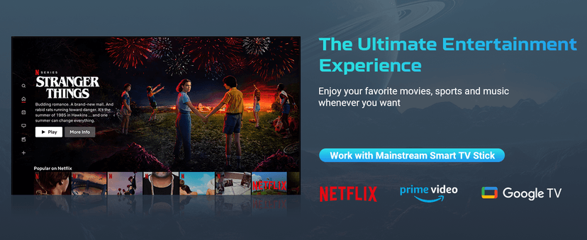 GooDee Smart Viedo Projector 4K with WiFi and Bluetooth, 1000ANSI Brightness Auto Keystone Focus Mini Movie Projector Portable for Home Theather Indoor/Outdoor