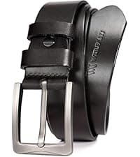 WOLFANT Thicken Full Grain Heavy Duty Casual Work Belts for Men,100% Italian Real Solid Leather