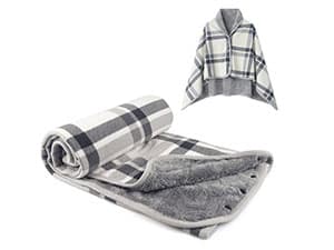 forestfish Fleece Wearable Blanket Oversized, Comfy Lightweight Lap Blanket Poncho Throw With Buttons, 63“x 55” (Grey-white, Medium(55”x39”)) B07Y87KBYS