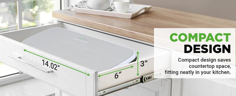 NutriChef Food Vacuum Sealer Machine - Automatic Air Sealing System for Dry & Moist Foods, LED Touch Controls, Includes Vacuum Bags, Hose & Wine Stopper, High Suction Power, 14"x6"x3", Silver