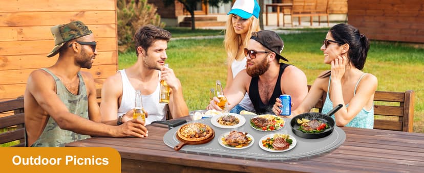 seenlast Warming Mat for Food with Adjustable Temperature Timer,10S Fast Heating Silicone Food Warmers for Parties Buffet and Home Daily,Food Warming Mat with Insulating Pad Raised Feet Protects Table B0FDWZ3ZLC