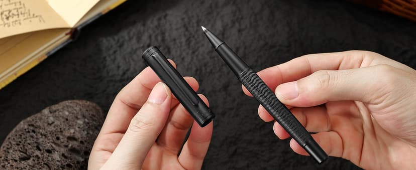 Matte Black Forest Rollerball Pen, Luxury Pen with Schmidt Black Ink Refill, Fancy Pen Gift Set for Men & Women, Business Signature, Executive, Office, Nice Fancy Designer Pens