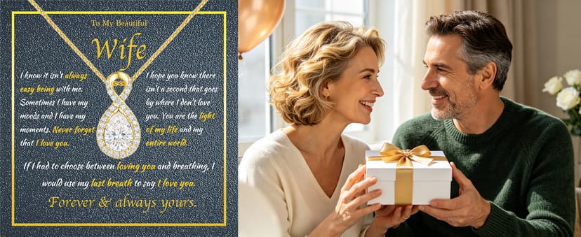 D-VVS1|18K Gold Plated S925 Sterling Silver Women's Jewelry Gift for Women Christmas Mothers Valentines Day, w/LED Gift Box 2CT Moissanite Necklaces for Women Anniversary Birthday Gift for Wife Her B0H94B9M51