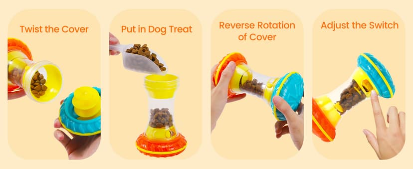 BoYoYo Interactive Dog Toys, Dog Puzzle Toys for Smart, Dog Enrichment Toy to Keep Them Busy, Treat Dispensing Toy Slow Puzzles Feeder, Yellow B0D4V9V39Y
