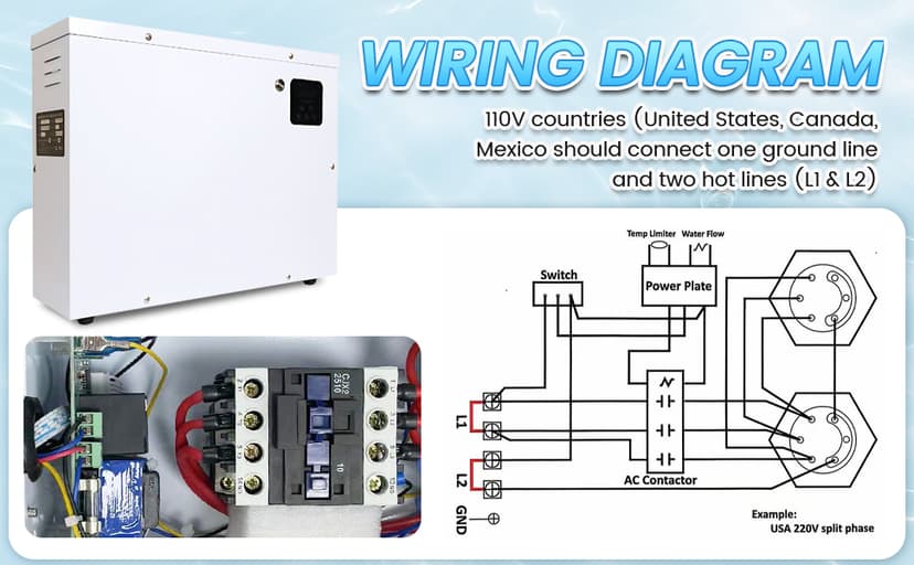 Electric Pool Heater for Inground & Above Ground Pools 11KW 220V, Hot Tub Heaters with Digital Touch Screen, SPA Water Thermostat Swimming Pool Warmer