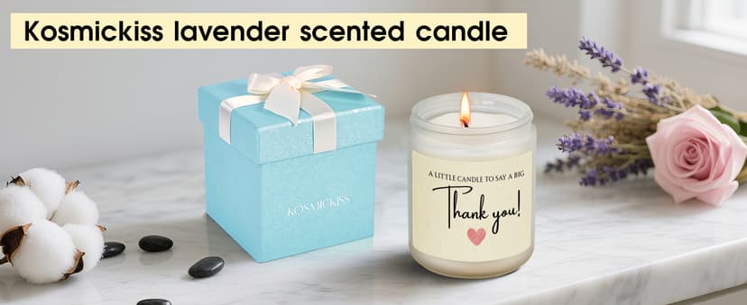 Thank You Gifts for Women, Men, Hostess, Couple, Appreciation Gifts for Teacher Coworker Employee Boss - a Little Candle to Say A Big Thank You, Lavender Scented Candle with Gift Box