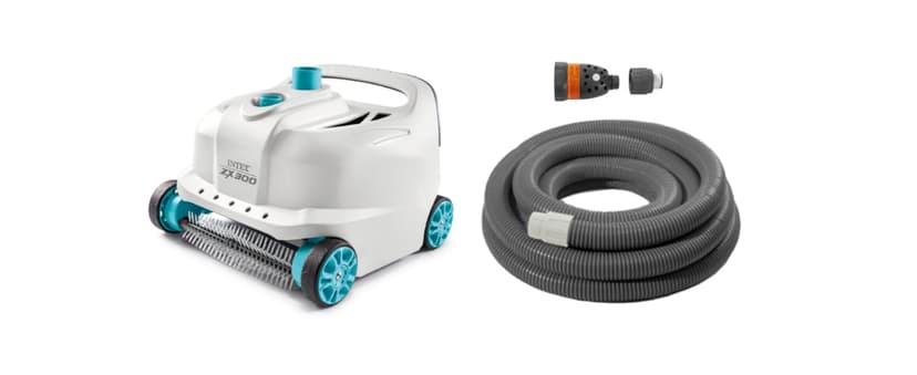 INTEX Deluxe Pressure-Side Above Ground Automatic Pool Cleaner Vacuum - For Bigger Pools – Cleans Pool Floors and Walls – Removes Debris – Removable Filter Tray – 21ft Tangle Free Hose