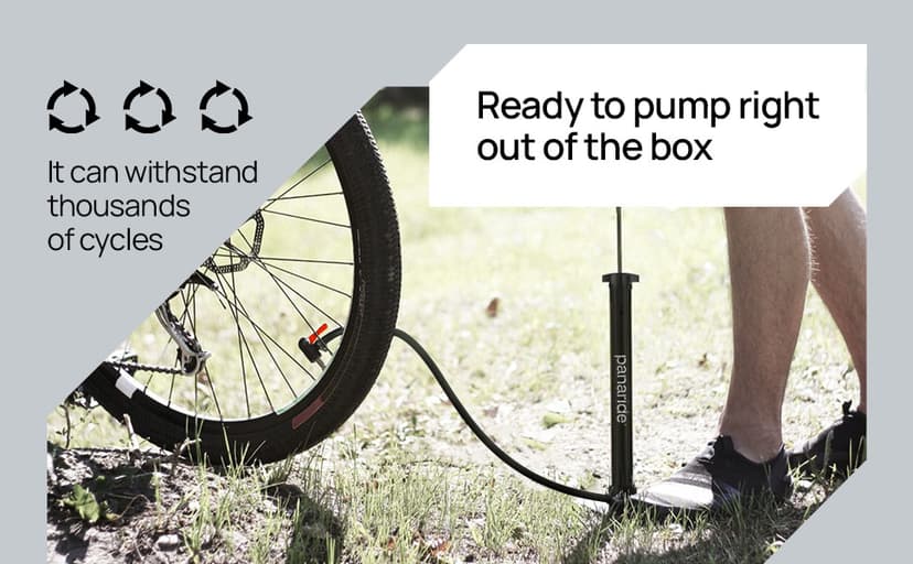 Bike Pump Floor, Advanced Bike Tire Inflator, Bicycle Hand Air Pump with Dual Presta and Schrader Valves, Handheld Pump, Suitable for Road and Mountain Bikes, Baby Stroller, Balls