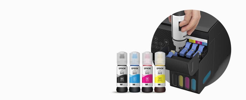 Epson EcoTank ET-2800 Wireless Color All-in-One Cartridge-Free Supertank with Scan and Copy, The Ideal Basic Home Printer - Black