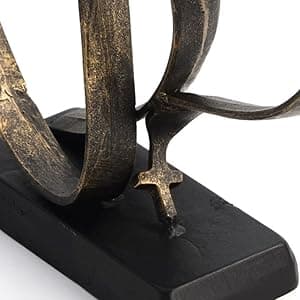 Wedding Anniversary Couples Gift - Two Hearts and Cross Iron Sculpture, Heart Decoration Gift for Her and Him, 1st to 50th or 60th Anniversary, Includes Present Box and Poem Card