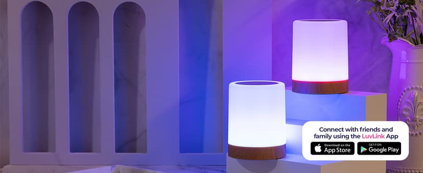 Friendship Lamps by LuvLink – No Subscription WiFi Touch Lamp for Long Distance Relationships, Couples, Friends & Family - Gift Ready (Set of Two)