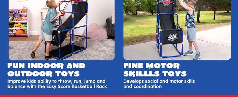 JOYIN Arcade Basketball Game Set with 4 Balls and Hoop for Kids 3 to 12 Years Old Indoor Outdoor Sport Play - Easy Set Up - Air Pump Included - Ideal for Competition