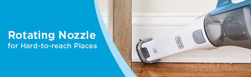 BLACK+DECKER dustbuster AdvancedClean Handheld Vacuum Cordless, Compact Home and Car Vacuum with Crevice Tool ,Rotating Nozzle and Charging Station, Large Dust Bowl (CHV1410L)
