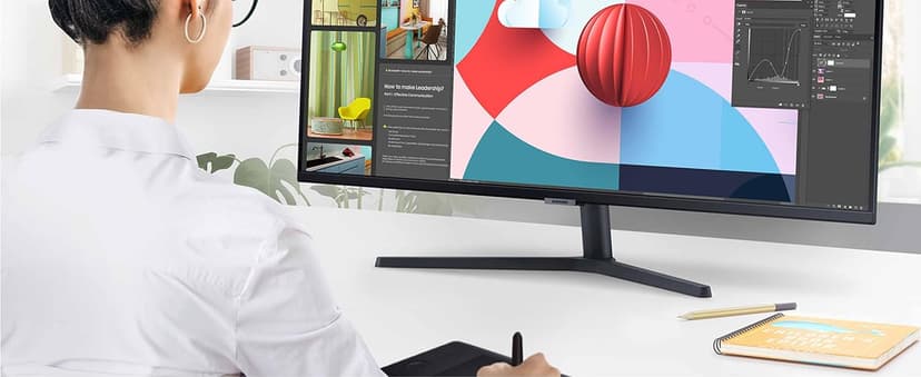 Samsung 34" ViewFinity S50GC Series Ultrawide QHD Monitor, 100Hz, 5ms, HDR10, AMD FreeSync, Ultrawide Screen, Eye Care, Thin Bezels, PIP, PBP, LS34C50DGANXZA, 2023, Black
